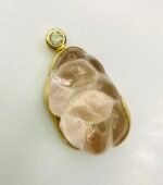 GIL Certified Yellow Gold 14K 12.45 Grams Natural Morganite Gemstone Pendant - Image 6