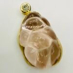 GIL Certified Yellow Gold 14K 12.45 Grams Natural Morganite Gemstone Pendant