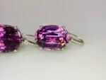 GIL Certified White Gold 14K 10.13 Grams Natural Kunzite Gemstone Earrings - Image 4
