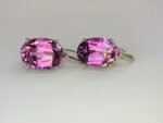 GIL Certified White Gold 14K 10.13 Grams Natural Kunzite Gemstone Earrings - Image 5
