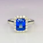 GIL Certified White Gold 14K 2.50 Gram Natural Sapphire Gemstone Pendant