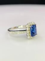 GIL Certified White Gold 14K 2.50 Gram Natural Sapphire Gemstone Pendant - Image 4