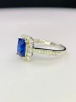 GIL Certified White Gold 14K 2.50 Gram Natural Sapphire Gemstone Pendant - Image 5