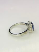 GIL Certified White Gold 14K 2.50 Gram Natural Sapphire Gemstone Pendant - Image 7