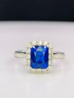 GIL Certified White Gold 14K 2.50 Gram Natural Sapphire Gemstone Pendant - Image 10