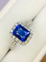 GIL Certified White Gold 14K 2.50 Gram Natural Sapphire Gemstone Pendant - Image 11