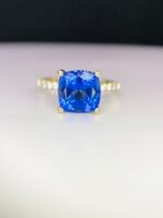 GIL Certified Yellow Gold 14K 3.32 Gram Natural Tanzanite Gemstone Pendant