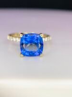 GIL Certified Yellow Gold 14K 3.32 Gram Natural Tanzanite Gemstone Pendant - Image 3