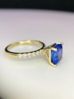 GIL Certified Yellow Gold 14K 3.32 Gram Natural Tanzanite Gemstone Pendant - Image 4