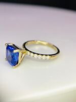 GIL Certified Yellow Gold 14K 3.32 Gram Natural Tanzanite Gemstone Pendant - Image 5