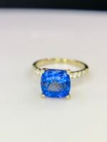 GIL Certified Yellow Gold 14K 3.32 Gram Natural Tanzanite Gemstone Pendant - Image 12