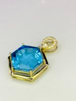 GIL Certified Yellow Gold 14K 3.08 Gram Natural Topaz Gemstone Pendant - Image 3