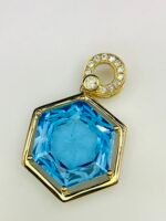 GIL Certified Yellow Gold 14K 3.08 Gram Natural Topaz Gemstone Pendant - Image 8