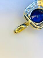 GIL Certified Yellow Gold 14K 1.64 Gram Natural Sapphire Gemstone Pendant - Image 5