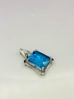 GIL Certified White Gold 14K 2.64 Gram Natural Topaz Gemstone Pendant - Image 8