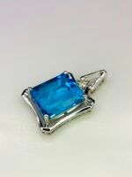 GIL Certified White Gold 14K 2.64 Gram Natural Topaz Gemstone Pendant - Image 10