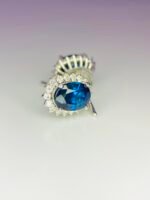 GIL Certified White Gold 14K 1.52 Gram Natural Sapphire Gemstone Earrings - Image 7