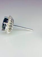 GIL Certified White Gold 14K 1.52 Gram Natural Sapphire Gemstone Earrings - Image 8