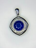 GIL Certified White Gold 14K 1.87 Gram Natural Sapphire Gemstone Pendant - Image 6
