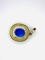 GIL Certified Yellow Gold 14K 1.45 Gram Natural Sapphire Gemstone Pendant - Image 5