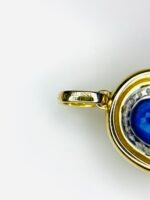 GIL Certified Yellow Gold 14K 1.45 Gram Natural Sapphire Gemstone Pendant - Image 6