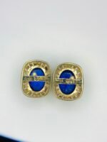GIL Certified Yellow Gold 14K 1.73 Gram Natural Sapphire Gemstone Earrings - Image 10
