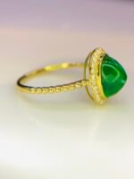 GIL Certified Yellow Gold 14K 1.72 Gram Natural Emerald Gemstone Ring - Image 4