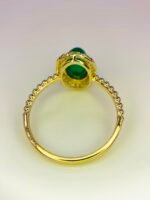 GIL Certified Yellow Gold 14K 1.72 Gram Natural Emerald Gemstone Ring - Image 5
