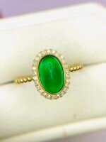 GIL Certified Yellow Gold 14K 1.72 Gram Natural Emerald Gemstone Ring