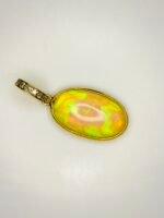 GIL Certified Yellow Gold 18K 1.16 Gram Natural Opal Cabochon Pendant - Image 4