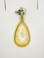 GIL Certified Yellow Gold 18K 1.24 Gram Natural Opal Cabochon Pendant - Image 3