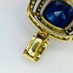 GIL Certified Yellow Gold 14K 1.69 Grams Natural Sapphire Gemstone Pendant - Image 5