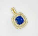 GIL Certified Yellow Gold 14K 1.69 Grams Natural Sapphire Gemstone Pendant - Image 7