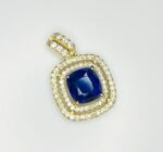 GIL Certified Yellow Gold 14K 1.69 Grams Natural Sapphire Gemstone Pendant - Image 8