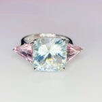 GIL Certified White Gold 14K 4.16 Grams Natural Aquamarine & Morganite Gemstone Ring