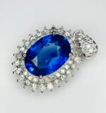 GIL Certified White Gold 14K 2.24 Grams Natural Sapphire Gemstone Pendant - Image 4