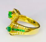 GIL Certified Yellow Gold 14K 8.97 Grams Natural Emerald Gemstone Ring - Image 3