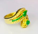 GIL Certified Yellow Gold 14K 8.97 Grams Natural Emerald Gemstone Ring - Image 4