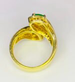 GIL Certified Yellow Gold 14K 8.97 Grams Natural Emerald Gemstone Ring - Image 5