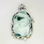 GIL Certified White Gold 14K 7.90 Grams Natural Aquamarine Gemstone Pendant