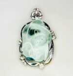 GIL Certified White Gold 14K 7.90 Grams Natural Aquamarine Gemstone Pendant