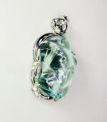 GIL Certified White Gold 14K 7.90 Grams Natural Aquamarine Gemstone Pendant - Image 3