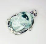 GIL Certified White Gold 14K 7.90 Grams Natural Aquamarine Gemstone Pendant - Image 4