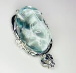 GIL Certified White Gold 14K 7.90 Grams Natural Aquamarine Gemstone Pendant - Image 5