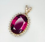 GIL Certified Pink Gold 14K 3.30 Grams Natural Rubellite Tourmaline Gemstone Pendant - Image 4