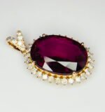GIL Certified Pink Gold 14K 3.30 Grams Natural Rubellite Tourmaline Gemstone Pendant - Image 5