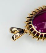 GIL Certified Pink Gold 14K 3.30 Grams Natural Rubellite Tourmaline Gemstone Pendant - Image 6