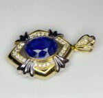 GIL Certified Yellow Gold 14K 3.88 Grams Natural Sapphire Gemstone Pendant - Image 4