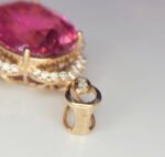 GIL Certified Pink Gold 14K 3.31 Grams Natural Rubellite Tourmaline Gemstone Pendant - Image 5