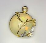 GIL Certified Yellow Gold 14K 12.61 Grams Natural Opal Gemstone Pendant - Image 2